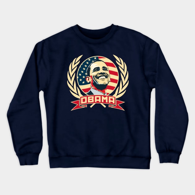 Obama Crewneck Sweatshirt by Nerd_art